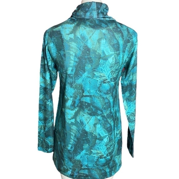 Soft Surroundings Octavia Teal Turtleneck Leaf - Picture 6 of 10